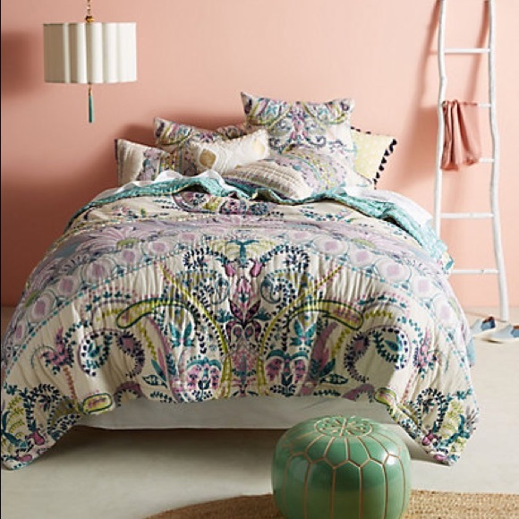 Anthropologie Other - Anthropologie Florilla Queen Quilt Shams Euro Sham